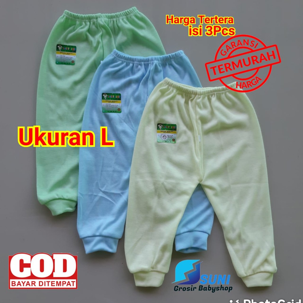 Celana bayi Panjang Tebal 3pcs Ukuran L