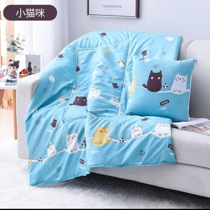 Selimut Dewasa BALMUT KOTAK KARAKTER / BANTAL SELIMUT MINI KARAKTER(Z9H6) Selimut Tebal TERMURAH Sel