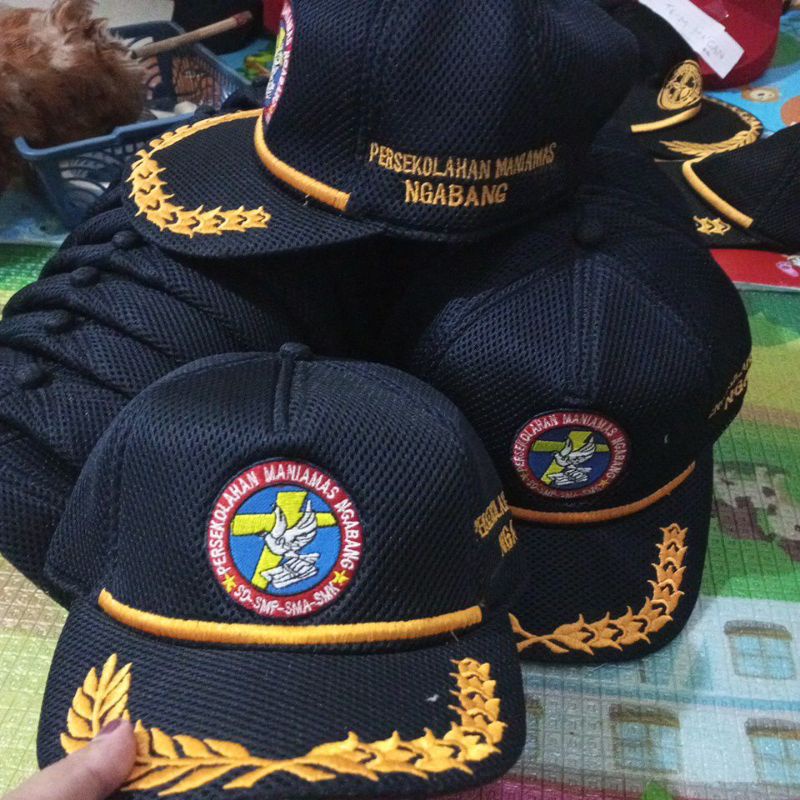 Topi jaring double mess  PADI KAPAS jaring BORDIR CUSTOM REQUES BEBAS LOGO Minimal 15 pcs