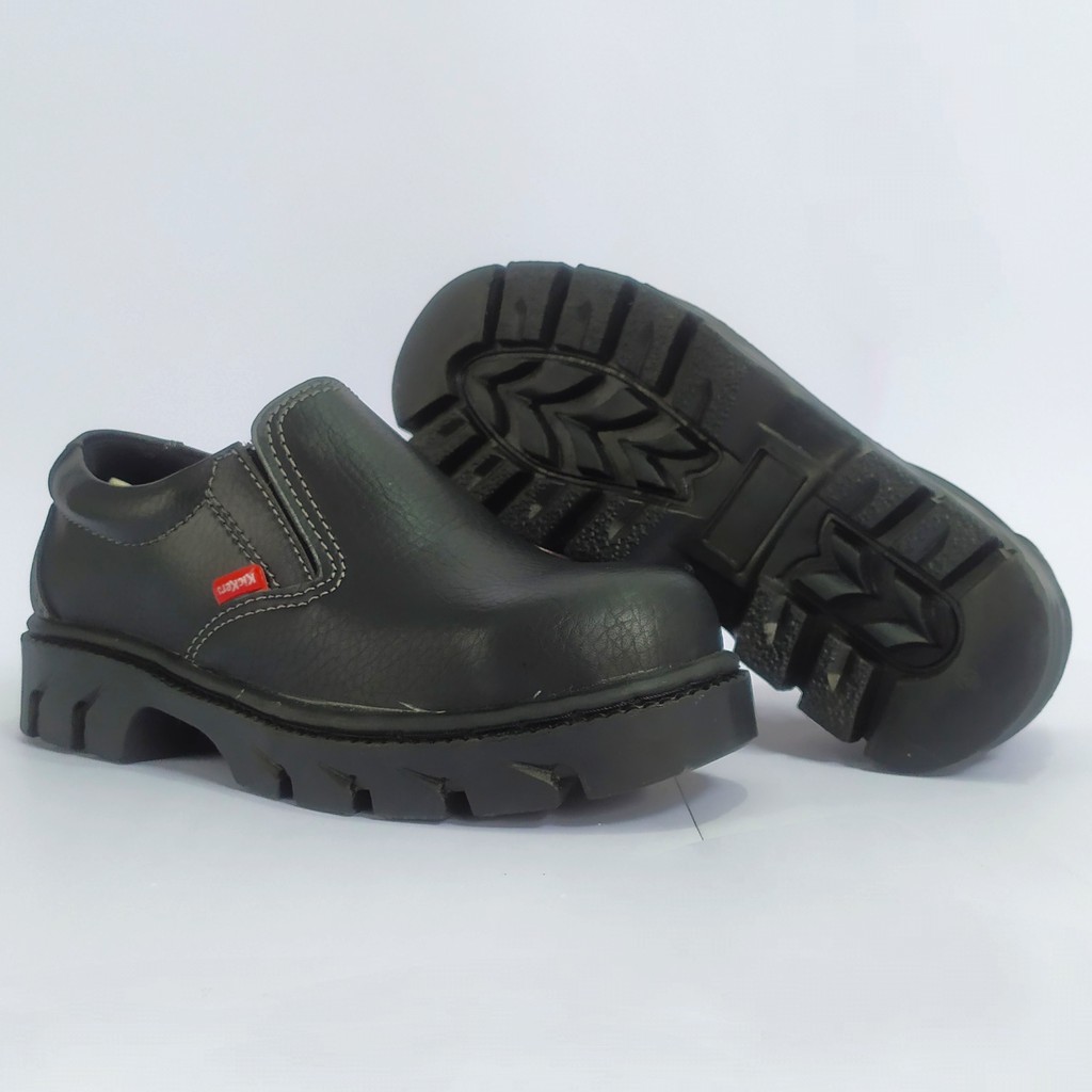 Sepatu Safety Kulit Sapi Asli KITCHEN KANTOR Proyek Pabrik Kerja Dapur  fantofel King Kickers MURAH Slip On Safety Shoes