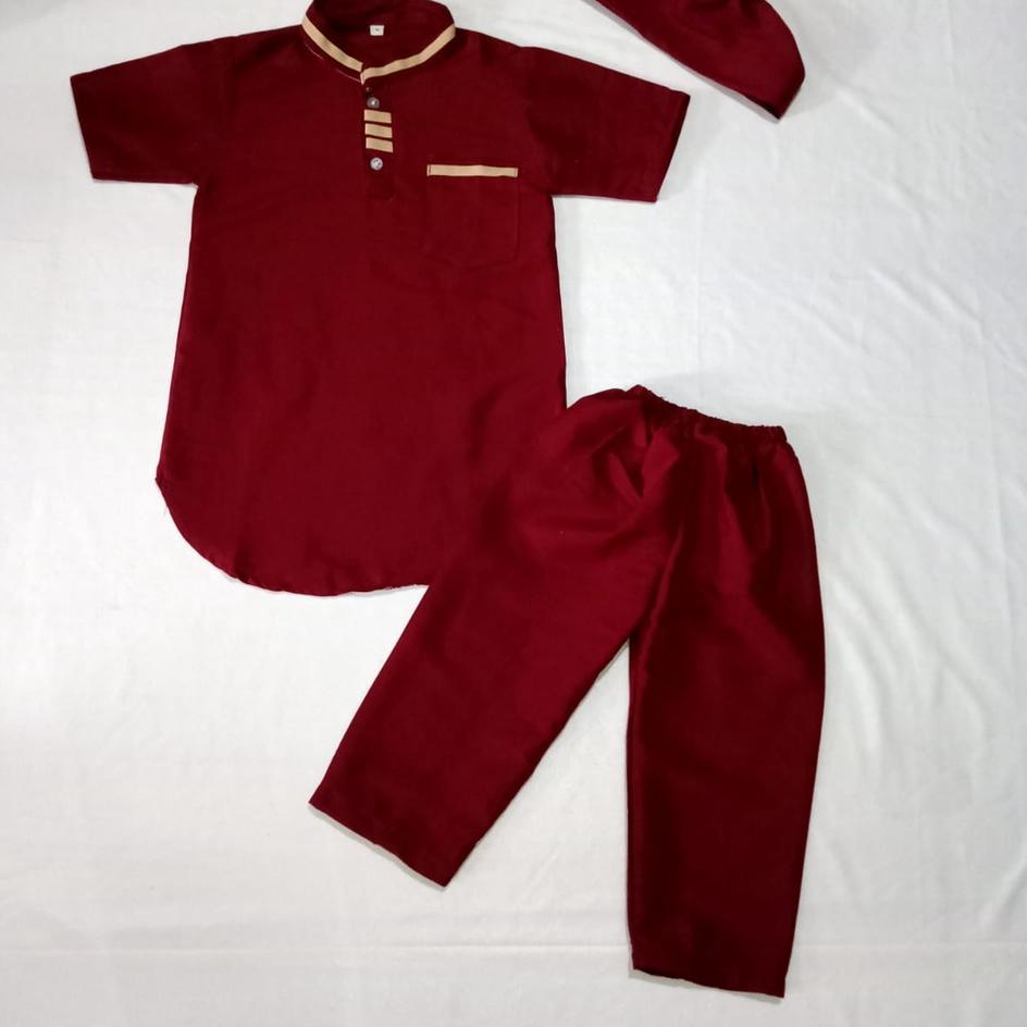 ☈je Laris☈ Baju Kokoh Anak Laki Laki Setelan 1 2 3 4 5 6 7 8 9 10 Tahun Pakaian Busana Muslim Anak L