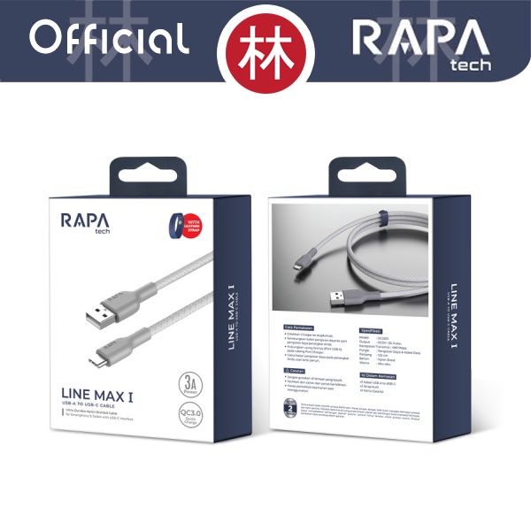 RAPAtech DC2021 - LINE MAX I - USB-A to USB-C Cable Type-C 3A QC3.0