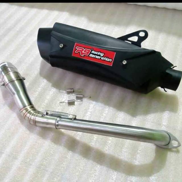 Knalpot  racing mx king R9 misano untuk Nmax Aerox Pcx Vario MX Vixion Gsx R15 byson verza DLL