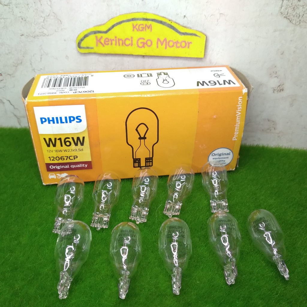 BOHLAM PHILIPS W16W 12V 12067CP - LAMPU SEN SENJA T15 TANCAP K1 PHILIP