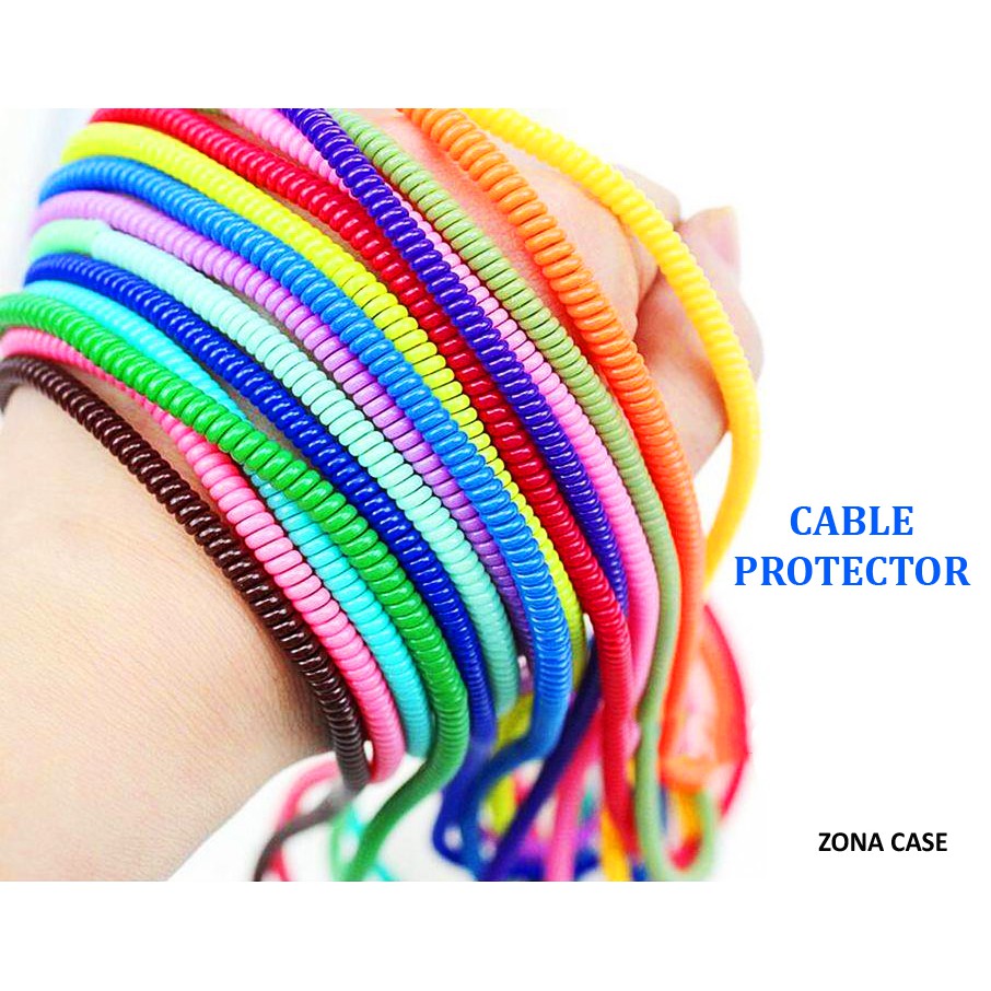 Pelindung Kabel Spiral 1 Warna | Cable Cord Protector Colourful