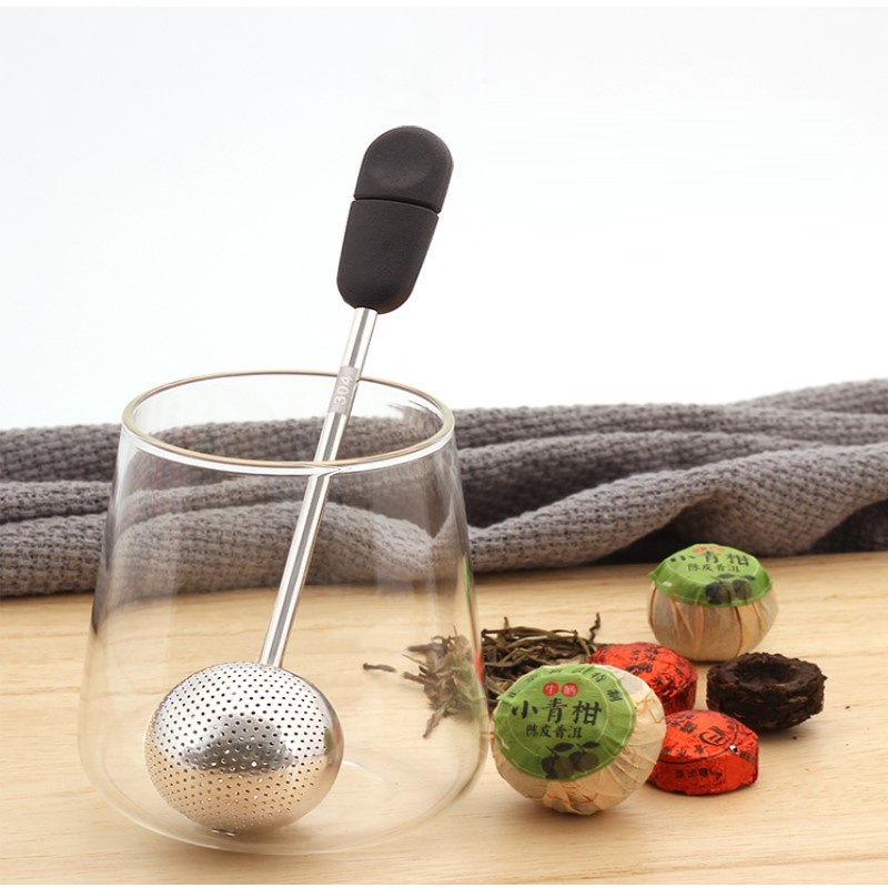 ღ Stainless Steel Teh Infuser Bola Filter 360 Derajat Rotasi Saringan Teh Portable Menangani Fine Mesh Tea Kebocoran Teko Aksesori dapur Saringan Teh