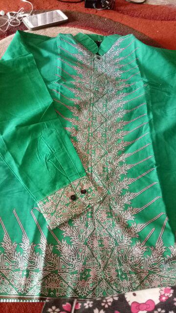 Modang# Kemeja Batik Koko Lengan Panjang Eksklusif Full Furing Koko Batik Solo Navy Hitam Ori Rasha