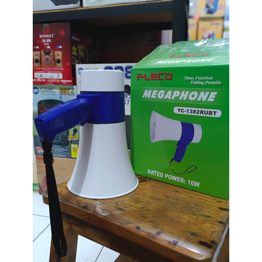 Megaphone / Pengeras Suara FLECO YC-1382RUBT | Toa Fleco YC-1382RU BT | Megaphone Bluetooth Multifungsi Bisa Untuk Merekam Suara Dan Sirine | FMS