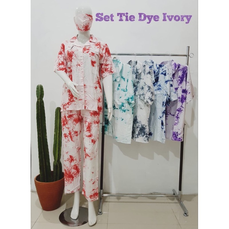 Piyama Tie Dye/Set Piyama Tie Dye Lengan Pendek