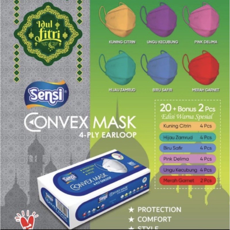 SENSI CONVEX MASK 4 PLY SPESIAL LEBARAN ISI 22
