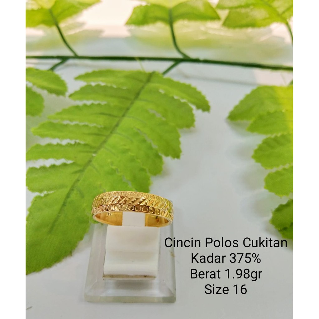 Cincin polos mata emas asli kadar 375 8karat