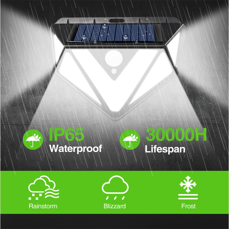 Lampu Outdoor Taman Panel Solar Sensor Gerak 166 Led Tenaga Surya IP65 / Solar Tembok Tenaga Matahari