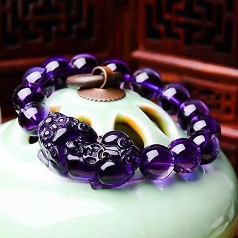 Gelang Manik-Manik Kristal Amethyst Chakra Yoga Untuk Pria Dan Wanita