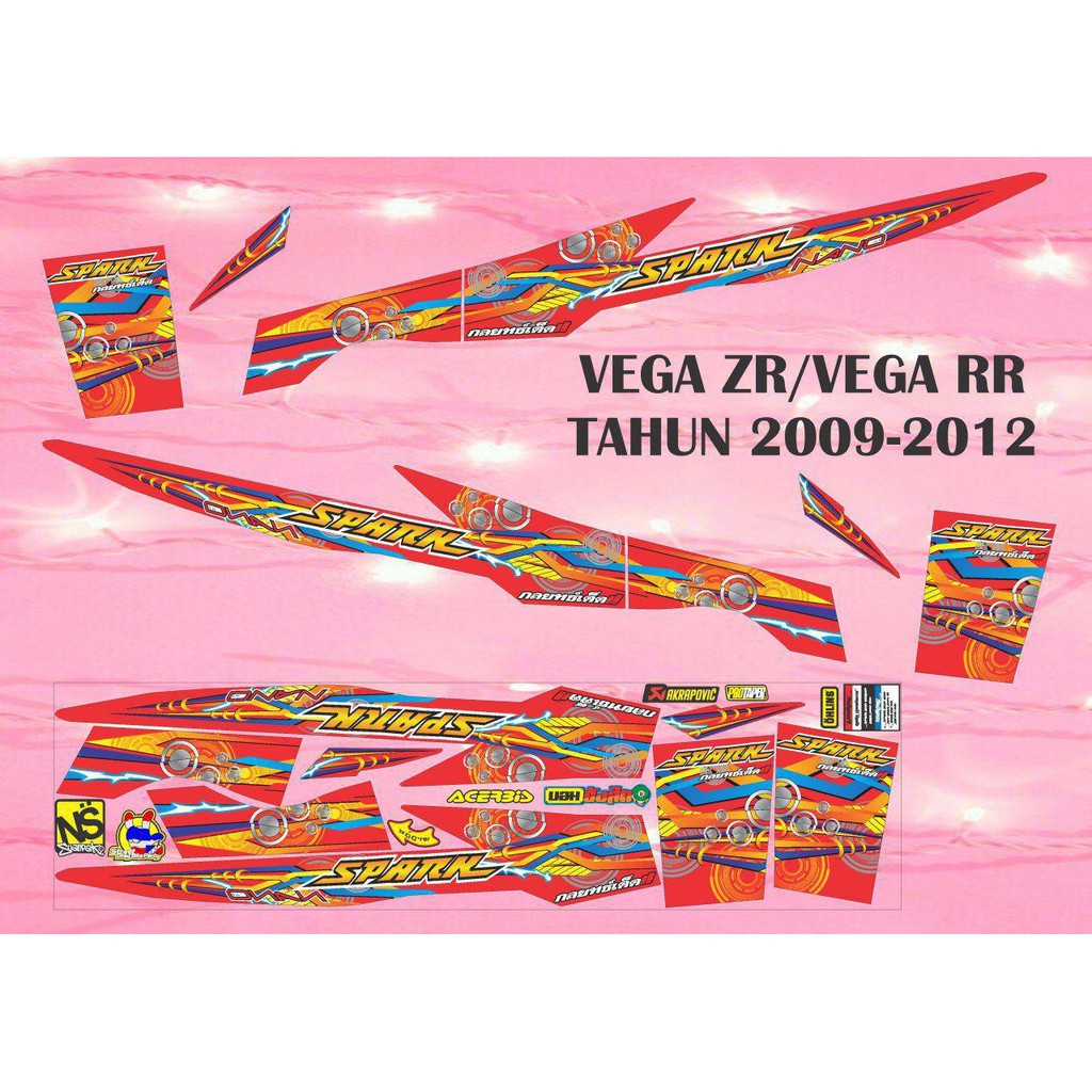 striping stiker decal vega zr/rr