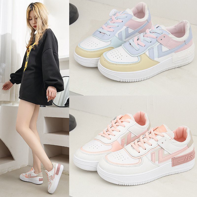 E537 Sepatu Wanita Sports Korea Joging Original Sneakers Kasual Tali