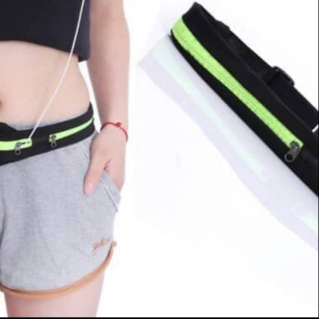 Tas Pinggang Olahraga Sport Waist Bag 2 Slot Elastis Karet