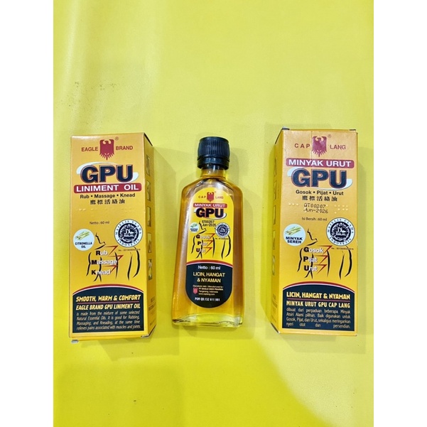 Minyak Urut Gpu Cap Lang 60Ml / Nyeri Otot / Pereda Memar / Minyak Pijat