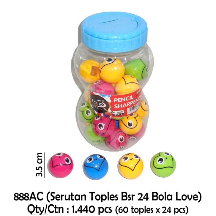 

Rautan pensil toples bola smile love isi 24