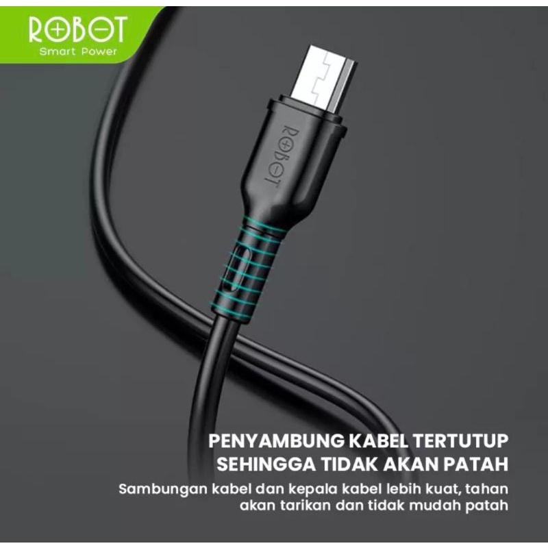 KABEL DATA MICRO USB FAST CHARGING 2A 100CM ROBOT RBM100S