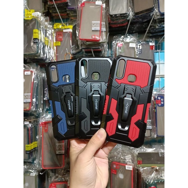 (HM) -VIVO Y11/Y12/Y15/Y17 Robot Silikon Ring Standing Cover Casing HP Hardcase