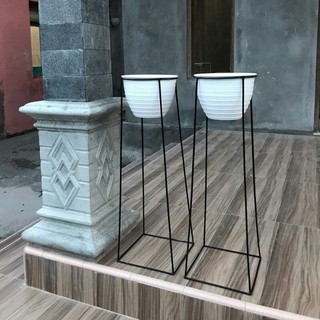  standing  pot  besi  free pot  model  persegi Shopee Indonesia