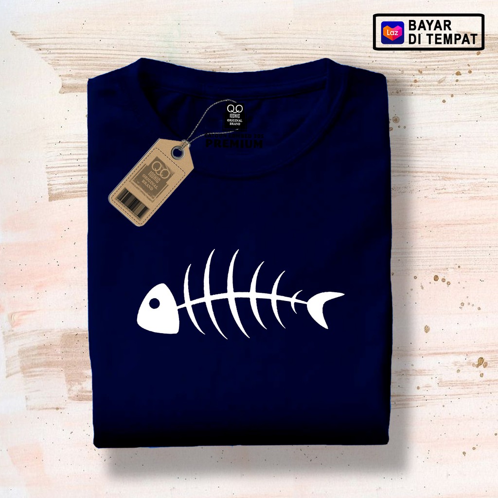 Kaos Distro Pria Mancing FishBone Text Premium