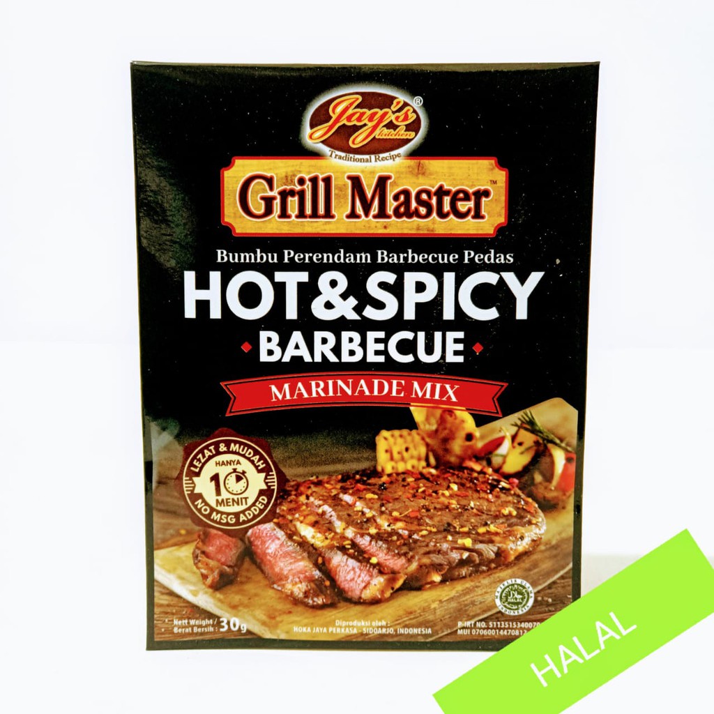 Jay's / Jays Grill Master Hot &amp; Spicy BBQ Bumbu Marinade Steak / Marinasi Beef 30gr Original