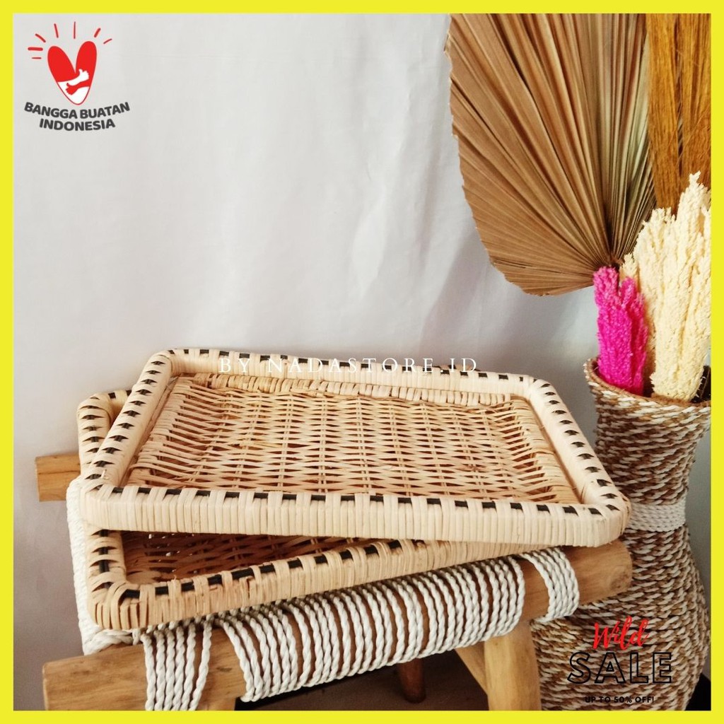 Nampan / Baki / Tray Anyaman Rotan , Food Storage Platters rattan Handmade Korean style