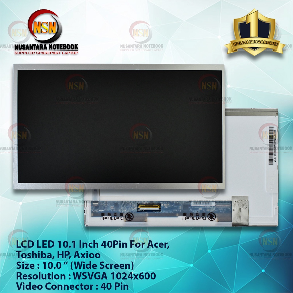 LCD LED Layar 10.1 Standard Standart Acer Toshiba HP Axioo