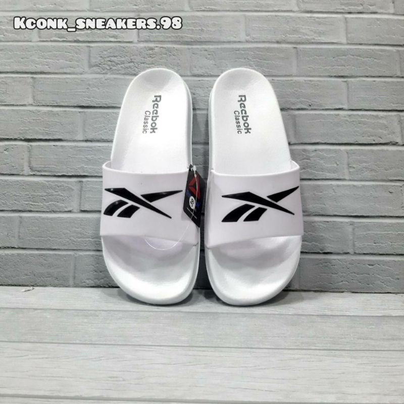 Sandal Rebook Sandal Slide Casual Pria Sendal Slide Sandal Reebook Flip Flop/ rebok / REEBOX Putih