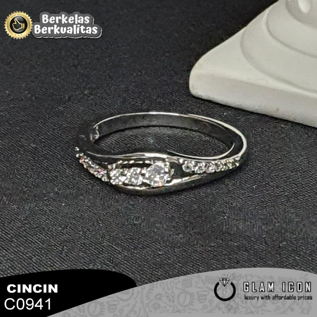 Cincin Wanita Mata silang baris simple C0937 CCS