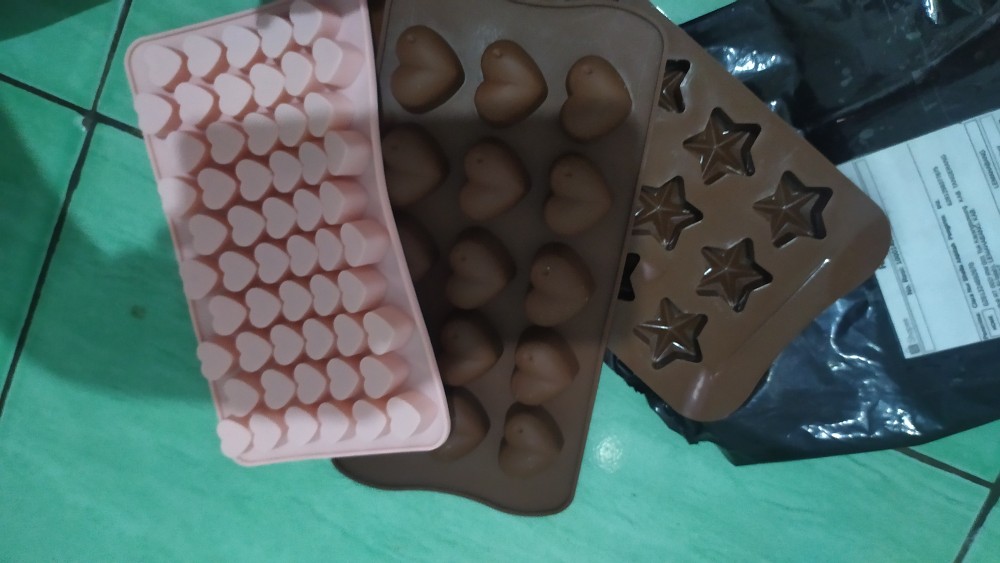 Cetakan Coklat Permen Silikon Kancing Bintang Hati Kerang Star Love
