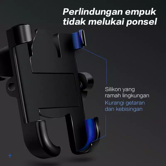 TERMURAH 100% FULL BESI Holder Sepeda Motor Phone Holder Universal Spion Bahan Besi Metalic MT-1