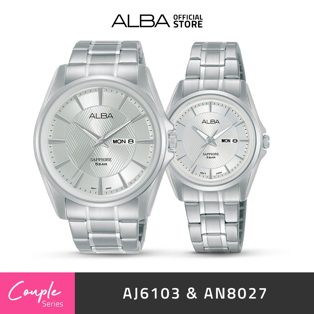 Jam Tangan Couple Alba Quartz AJ6103 - AN8027 Original