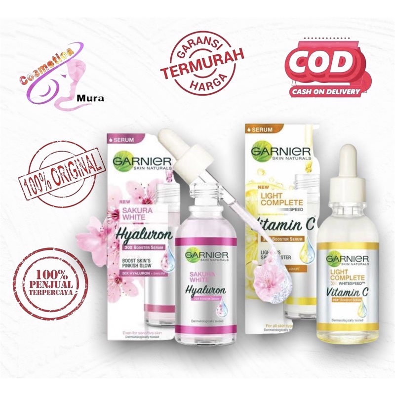 [ 15 ml ] garnier booster serum vitamin C // garnier vitamin c booster serum 30 x || garnier sakura white dark spot serum || garnier sakura white hyaluron serum booster