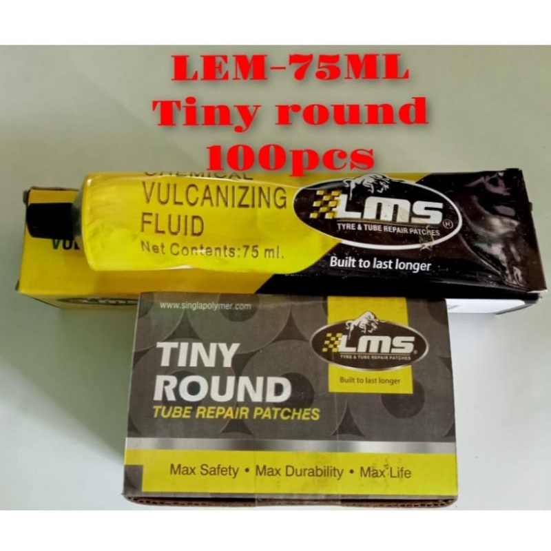 

karet tip top LMS tiny round terbaru 100 pcs+ lem 75ml