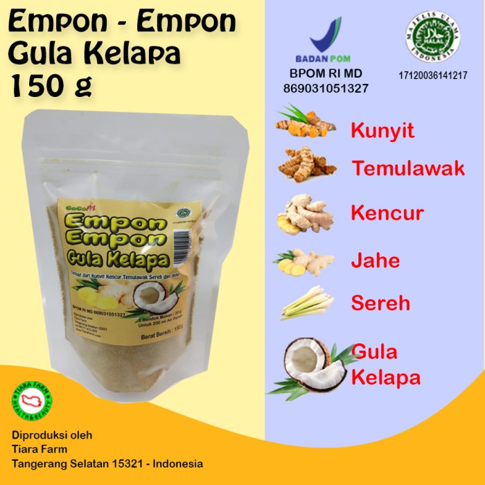 

Empon - Empon Gula Kelapa 150 g (Coconut Sugar) Gogomix Tiara Farm (BERKUALITAS)