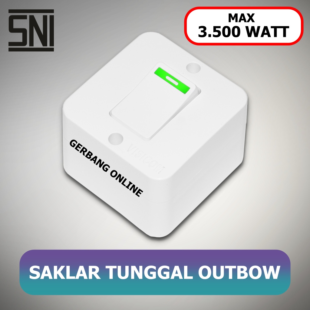 Saklar Engkel Outbow Lampu Tunggal Tempel Single VISICOM VS 901 OB