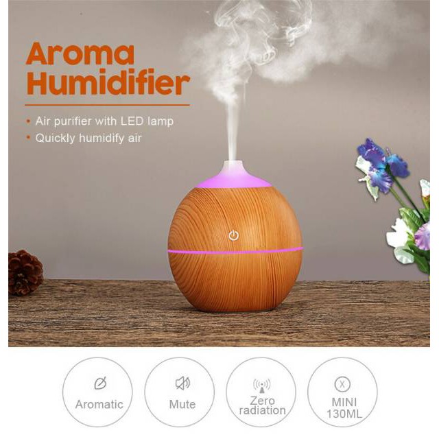 Grab Medan Taffware Ultrasonic Humidifier Aroma Essential Oil Diffuser 130ml K-H120B Wooden Dark