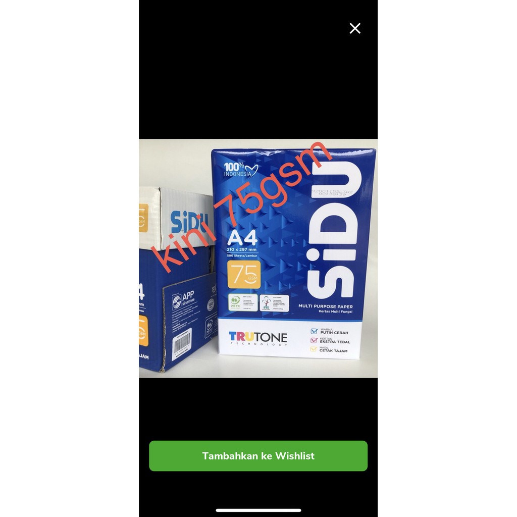 

Order Langsung Kertas hvs sidu 70 gsm a4 Limited