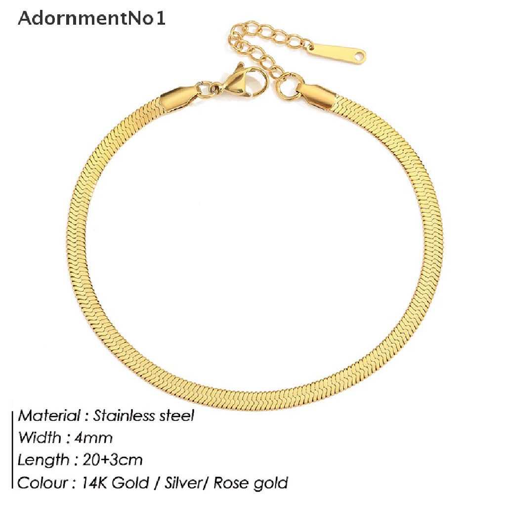 [AdornmentNo1] Snake chain Anklets Stainless Steel for Women/Men Foot Accessorie Foot Jewelry [new]