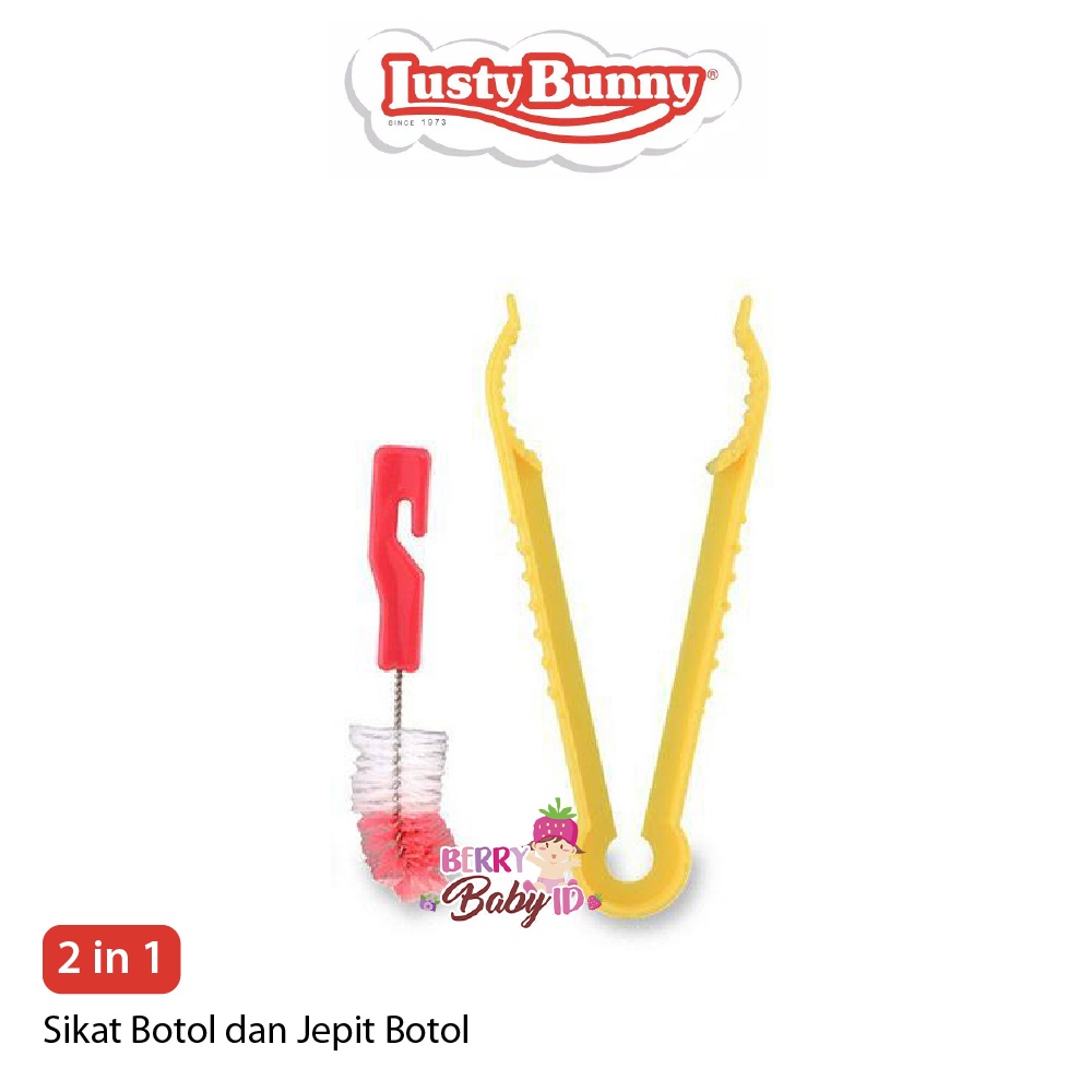 Lusty Bunny Sikat Botol Dot Bayi + Jepitan Bottle Nipple Brush SK-1001 Berry Mart