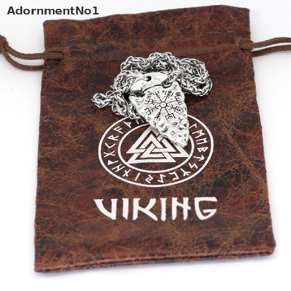 (AdornmentNo1) Kalung Rantai Dengan Liontin Kompas Viking Untuk Wanita