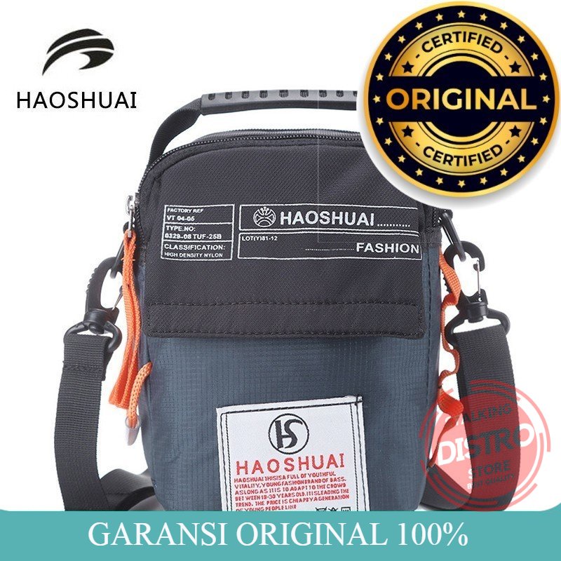 Waist Bag Pria HAOSHUAI 212 ORIGINAL Sling Bag Pria Tas Selempang Pria Waterproof