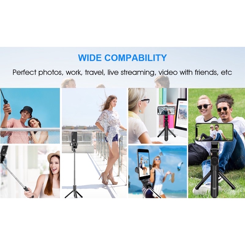 TRIPOD R1/ TRIPOD + TONGSIS WIRELESS/ TRIPOD + SELFIE STICK BLUETOOTH REMOTE CONTROL