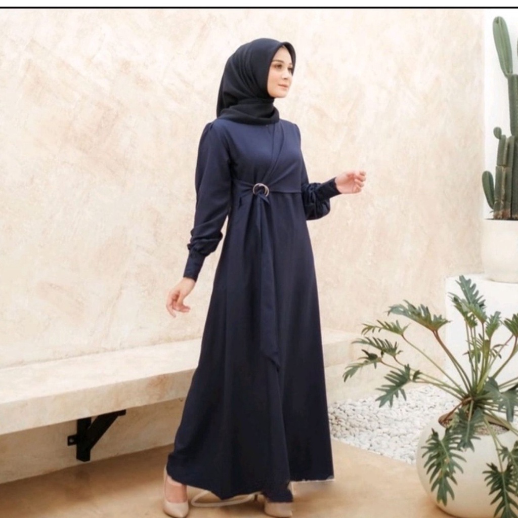 GGAMIS SAHNA MAXY /Dress Casual muslim/ Bahan Mocrepe