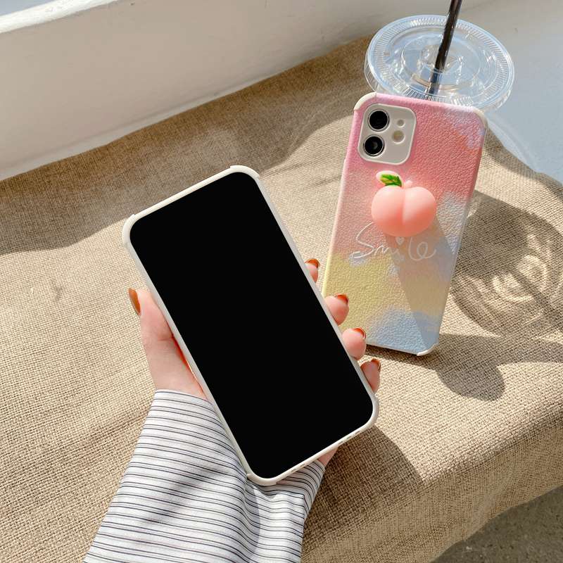 Pink Peach Doll Soft Case OPPO A9 A5 A53 A33 2020 A3S A7 A5S A12 Realme C1 F11 A91 Reno 3 5 A52 A92 F9 Pro K5 Realme XT Smile Casing VIVO Y17 Y11 Y12 Y12i Y15 V9 Y93 Y91C S1 Z1 Y20 Y20i Y20S Y12S Y19 Y50 Y30 Y30i-3