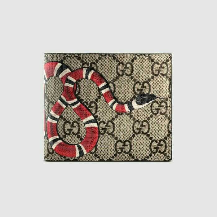 Dompet gucci wallet snake canvas. high quality. ori leather