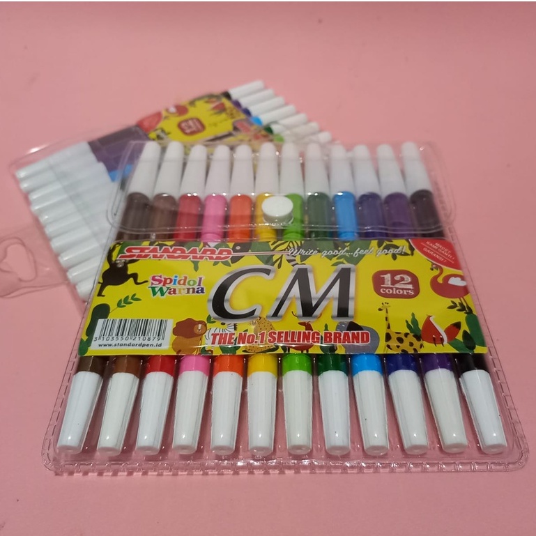 Spidol 12 Warna Standard CM12 ( Spidol Isi 12 pcs Warna Warni )