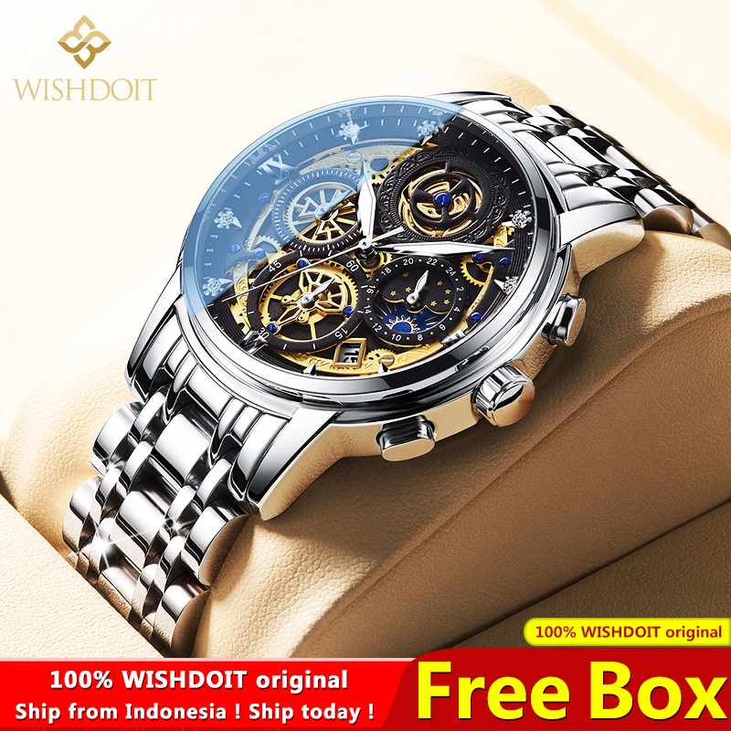 【COD】100%original WISHDOIT Jam Tangan pria anti air original cowok Men watch waterproof WSD-133-C